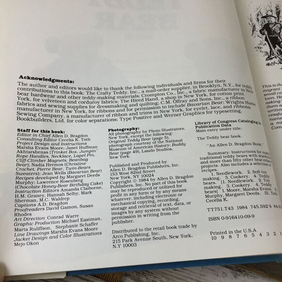 The Teddy Bear Book Hardcover By Marsha Evans Moore Patterns Recipes & Instructi - Picture 7 of 13